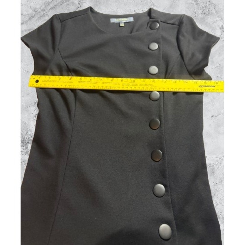 Catherine Malandrino Black Side Button Pleated Dr… - image 5